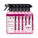 INEOS Next-Gen Cleaning Antibac Spray, 4.5L (750ml x 6), Multi-Room, Plant Powered, Limescale + Grease Remover, Kills 99.9% of Bacteria + Viruses, Rhubarb + Pomegranate, Packaging May Vary