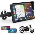 Carpuride W702 Motorcycle GPS Carplay Screen, Wireless CarPlay & Android Auto Portable Car Stereo for Motorbike, 7" Waterproof Touchscreen, Dual Bluetooth, Navigation, Siri