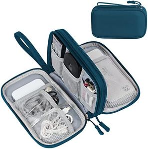 FYY câble Sac de Rangement, Accessoires Organisateur de Voyage e - câble e - Sac, Chargeur, Adaptateur, USB, Disque Dur, 19x11x5.5cm, S-Vert foncé