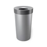 Umbra Vento Kitchen Trash Can – Large 16 Gal (62 L) Open Top Garbage Can for Home & Office – Modern Clean Design, Grey