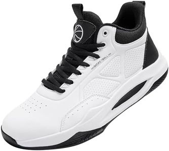 Beita High Upper Basketball Shoes for Men Sneakers Breathable Sports Shoes Anti Slip, White, 9