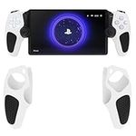 Qoosea for Sony Playstation Portal Case Silicone Shock-Absorption Anti-Fingerprint Scratch Resistant Cover Case for Playstation Portal White and Black (2-Black)