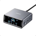 Anker Prime Charger, 250W GaN Prime USB C Charging Station, Ultra-Fast 6-Port, 2.26" LCD Display and Smart Control Dial, Compatible with MacBook Pro/Air, iPhone 17/16/15, Galaxy, and More (Silver)
