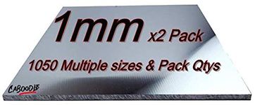 1mm Aluminium Sheets & Plates - Multiple size's and Pack Qty's (100mm x 100mm x 1mm - 2Pk)