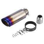 KSTE Exhaust Muffler, Universal 51mm Motorcycle Oblique Slip-on Exhaust Muffler Rear Pipe Tailpipe(#1)