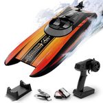VOLANTEXRC RC Boats for Pool and Lake 20+MPH High Speed Remote Control Boats for beginners or Adults Fast RC Boat Toy with 2 Batteries & Reverse Function (795-5, Orange)