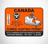 Canada Zombie Hunting Permit Vinyl Sticker Decal Outbreak Response Unit Decal For Car Truck SUV Laptop