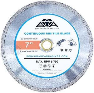 Benchmark Abrasives 7" Continuous Rim Diamond Blade for Angle Grinder with Steel Core, Cutting Brick Ceramic Tile Granite Marble Saw Blades, Cutting Porcelain Circular Saw Concrete - (10 Pack)