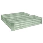 Harbour Housewares Raised Garden Bed - Green - 180 x 90cm - Rectangle - Pack of 2 - Bottomless Galvanised Steel Planter Box for Growing Outdoor Plants, Vegetables, Flowers and Herbs