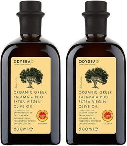 Odysea Organic Extra Virgin Olive Oil, PDO Kalamata EVOO, 500ml Glass Bottle (Pack of 2)