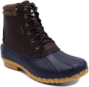 Nautica Mens Duck Boots - Waterproof Shell Insulated Snow & Rain Boot - Winter Shoe - Channing-Brown/Navy-8