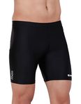 GYMIFIC Mens Compression Shorts Training Athletics Workout Tight Compression Half Pants Men Running Tights for Sports (Medium, Black)