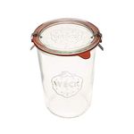 Weck Canning Jars 743 - Weck Mold Jar made of Transparent Glass - Eco-Friendly Canning Jar - Food Storage Container with Lid Airtight - 3/4 Liter Tall Jar - 1 Jar with Glass Lid and Rubber Gasket