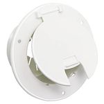 RV Cable Hatch, 5" Round Electrical Cable Hatch for 30 and 50 Amp Cords, White RV Camper Trailer Power Cord Hatch Electrical Access Door