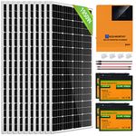 ECO-WORTHY 8KWH 2000W 48V Off Grid Complete Solar Panel Kit for Home/Shed: 10pcs 195W Solar Panel + 4pcs 12V 100AH Lithium Battery + 5000W 48v All-in-one MPPT Charger Inverter,Plug and Play