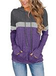 KISSMODA Kangaroo Pocket Sport Hoodie for Teen Girls Womens Fashion Striped Pullover Long Sleeve Blouses