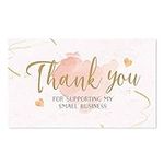 120 Thank You For Supporting My Small Business Cards (3.5 x 2 Inches), Blush Pink and Gold Theme Custom Thank You Cards for Online, Retail Store, Handmade Goods, Customer Package Inserts (Pattern 1)