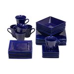 10 Strawberry Street Nova Square 30 Piece Dinnerware Set, Cobalt