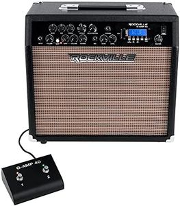 Rockville G-AMP 40 40W Guitar Combo Amplifier, Bluetooth, Mic Input with Echo, USB/SD Playback, Footswitch, Built-in Effects, Portable for Practice and Performance