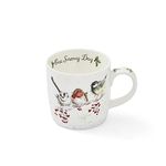 Wrendale Designs by Hannah Dale One Snowy Day Mug, Bone China Multi-Colour, 8.5 x 12 x 8 cm