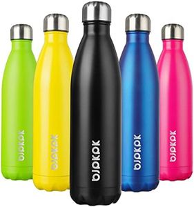 BJPKPK 25oz Stainless Steel Water Bottles Insulated Water Bottle Travel Sports Metal Water Bottles, Black