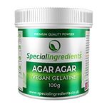 Special Ingredients Agar Agar 100g Premium Quality Powder Vegan Gelatine, European, Suitable for Vegan's & Vegetarian's, Non GMO, Gluten Free, Recyclable Container