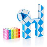 CUBIDI® Original Magic Snake - 36 Blocks Blue | Puzzle Games for Children and Adults | Ideal as Party Bags Children's Birthday, Children's Birthday Party Favours or Small Gifts for Children