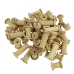 Creation Station CT3790 Assorted Sizes Wooden Spools, Natural, Pack of 60, Beige