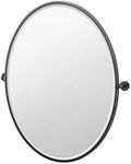 Gatco 4249XFLG Latitude II, Framed Large Oval Pivot Mirror, 33” H, Matte Black