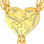 Customized Puzzle Matching Necklace Set for 6 Sisters Jewelry Women Gold Plated Stainless Steel BFF Stitching Pendant Accessories, Women Best Friend Necklaces, Gift for Graduation Party from Classmates