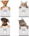 Removable Switch Sticker, 8 Cats and Dogs Lovely Wall Sticker, Light Switch Decor Decals, Family DIY Decor Art Stickers Home Decor Wall Art for Kids Bedroom Office Decoration(4 Styles)