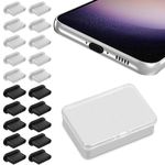 AFARER 20 PCS USB C Dust Plug,Type C Dust Cover+Portable Storage Bag, Compatible with iPhone 16/15 Series,for Samsung S24 S23 S22 S20,Google Pixel MacBook All Port Cover Type C Dust Protector