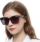 Women's Reading Sunglasses 2.0 Square Sun Large Reader Glasses 1.00 1.25 1.50 1.75 2.00 2.25 2.50 2.75 3.00 3.50 (Leopard 200)