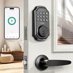 Keyless Entry Door Lock with 2 Handle Set - App Control Electronic Keypad Door Lock - 100 Code Keypad Door Lock with Handle - Front Door Lock Set - One Time Code - Auto Lock Easy Installation