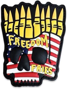 Freedom Fries PVC Patch - Funny Meme Patches, Military Tactical Morale Patch with Hook and Loop Fastener, Cute Patches for Backpacks, Military Uniforms, Jeans, Jackets, Vests, Hats & More