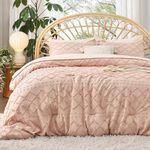 Bedsure Boho Comforter Set - Tufted Shabby Chic Bedding Comforter Set for All Seasons, 3 Pieces Western Comforter Set, Farmhouse Modern Bed Set, Spring Bedding for Women Men Girls