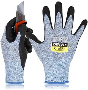 DEX FIT Level 5 Cut Resistant Gloves Cru553-3D-Comfort Fit, Firm Grip, Thin & Lightweight, Touchscreen Compatible, Durable, Breathable, Machine Washable;Blue XS (6) 1 Pair