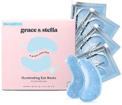 Award Winning Under Eye Mask - Reduce Dark Circles, Puffy Eyes, Undereye Bags, Wrinkles - Gel Under Eye Patches, Vegan Cruelty-Free Self Care by grace and stella (48 pairs, Blue)