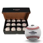 PO NATION Baseballs - Official League College and High School Baseball, Grade A Cowhide Leather, Cork & Rubber Core with 85% Wool Filling, 5oz / 9" (1 Dozen)