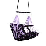 BOFFLE Cotton Baby Swing for Kids jhula 1-5 Years Swings Cradle Chair uyyala New Born Baby Gifts Foldable and Washable with Safety Belt, Home & Garden (Purple)