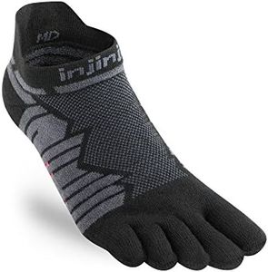 Injinji Unisex Ultra Run No Show Running Toesocks Onyx Large