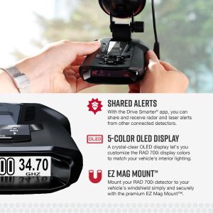 Cobra RAD 700i Radar Detector – Advanced Speed & Laser Detection