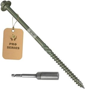 40PCS Timber Screws 5/16 X 14 Inch Heavy-Duty Green Coated, Exterior Lag Structural Wood Screws for Landscaping, Construction, Beams & Pole Barns, 1500-Hour Salt Spray Tested, Includes Hex Socket