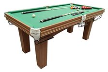 Riley Traditional 6ft Snooker Table - Supplied with Spots & Stripes for American Pool as well as Snooker Balls - Oak Finish, Green Cloth - Independent Leg Levellers