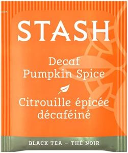 Stash Tea Decaf Pumpkin Spice Black Tea 100 Count Tea Bags in Foil (Packaging May Vary) Individual Decaffeinated Black Tea Bags for Use in Teapots Mugs or Cups, Brew Hot Tea or Iced Tea