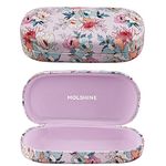 molshine Hard Shell Sunglasses Case,Classic Large Glasses Case for Women Men,Sunglass Eyeglasses (Pink Flower)