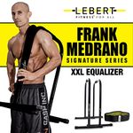 Lebert Fitness Frank Medrano Signature Series EQualizer Dip Bars | Total Body Strengthener Pull Up Bar | Exercise Dip Station | Hip Resistance Band | Online Workout | Black Matte XXL