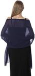 Chiffon Shawl Scarve Wraps and Shawls Soft Pashmina for Evening dresses on formal occasions (Navy)