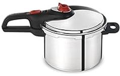 T-fal P2614634 Secure Aluminum Initiatives 12-PSI Pressure Cooker Cookware, 6-Quart, Siver