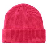 Decentron Classic Men's Warm Winter Hats Thick Knit Cuff Beanie Cap Daily Beanie Hat (Hot Pink)